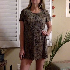 Vintage Animal Print Lettuce Edge Dress